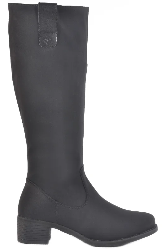Women's tall boots with a block heel and back zip MANHATTAN BREATHABLE WATERPROOF NYLON TALL BOOT Women's tall boots with a block heel and back zip MANHATTAN BREATHABLE WATERPROOF NYLON TALL BOOT