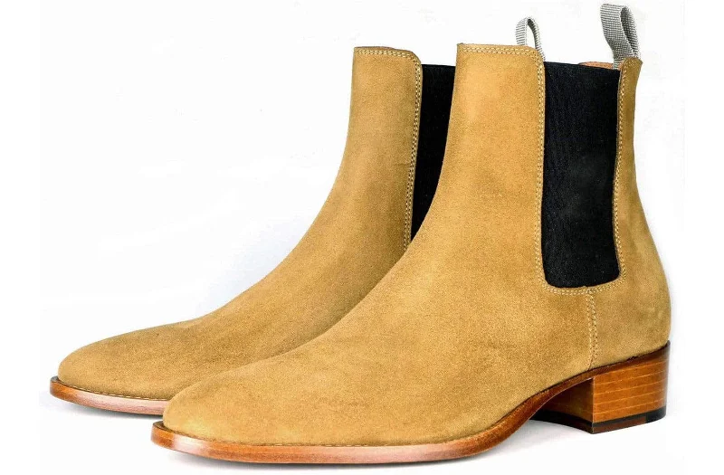 Women's flat Chelsea boots for casual wear Manhattan Chelsea Boot Tan Suede