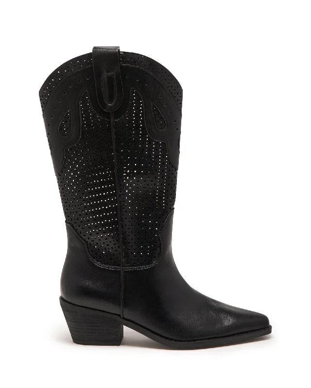 women's leather cowboy boots Maxine Cowboy Boot Black Tumbled