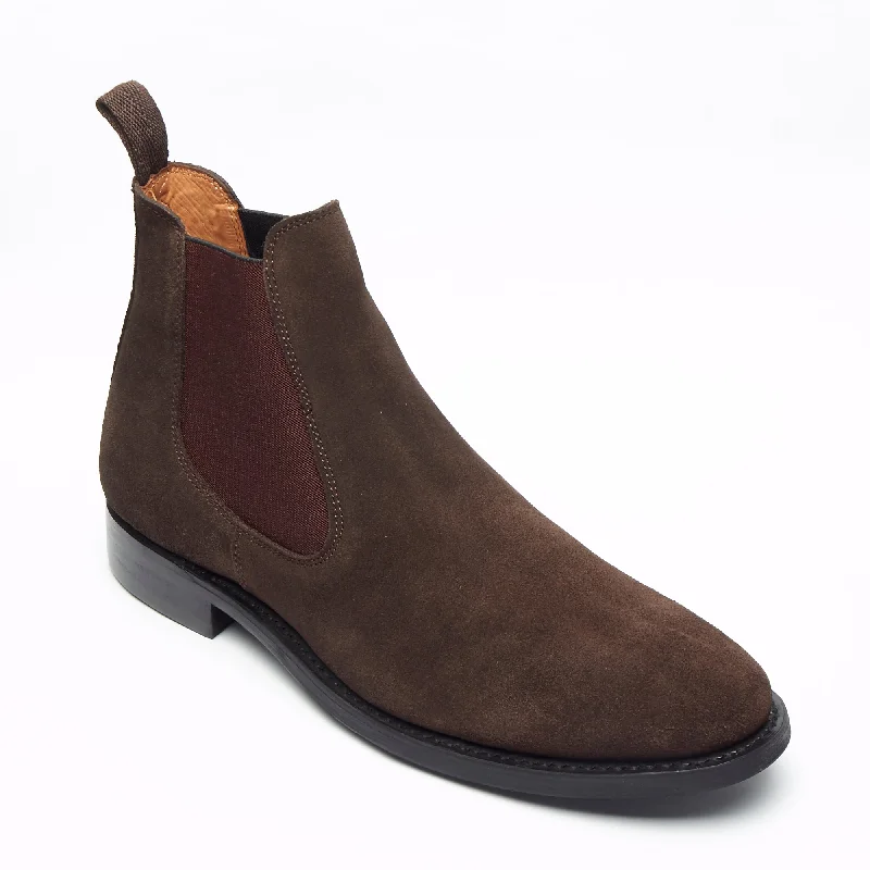 Women's mirrored Chelsea boots for a trendy and eye - catching style Mens Goodyear Welted Suede Chelsea Boots - 27817 Brown Women's mirrored Chelsea boots for a trendy and eye - catching style Mens Goodyear Welted Suede Chelsea Boots - 27817 Brown