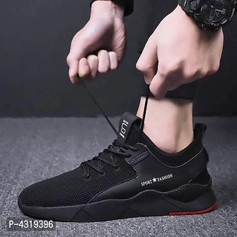 women's vintage western boots Elegant Black Mesh Solid Sneakers For Men