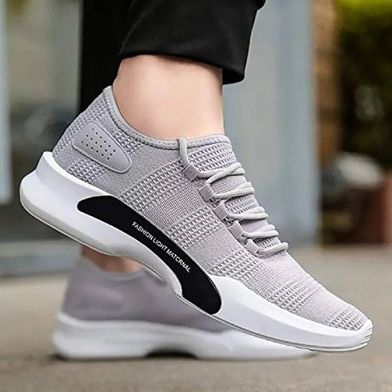 women's western boots for work Elegant Grey Mesh Solid Sports Shoes For Men