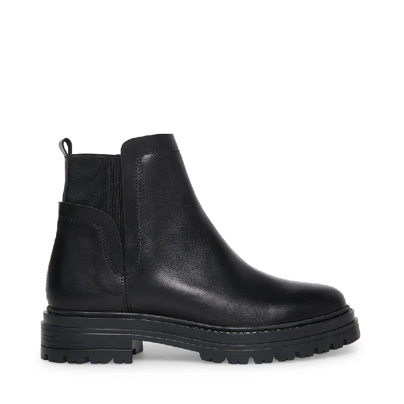 women's booties with zippers MOIRA BLACK LEATHER - SM REBOOTED