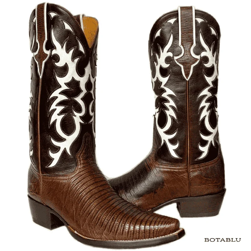 Women's gray metallic tall boots for a futuristic style OLD GRINGO Benchmark Handmade Teju Lizard Exotic Leather Brown Cowboy Western Boots