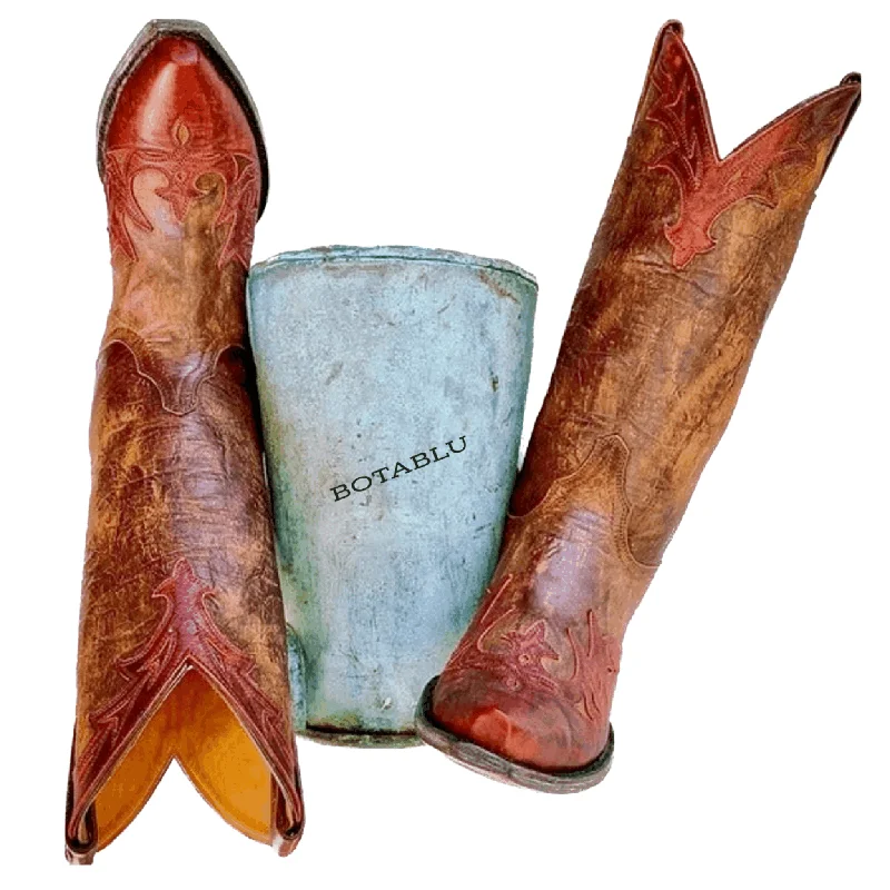 Women's tall boots with a block heel and back zip OLD GRINGO Brown Red Leather Tall Mid-Calf Cowgirl Cowboy Western Boots Women's tall boots with a block heel and back zip OLD GRINGO Brown Red Leather Tall Mid-Calf Cowgirl Cowboy Western Boots