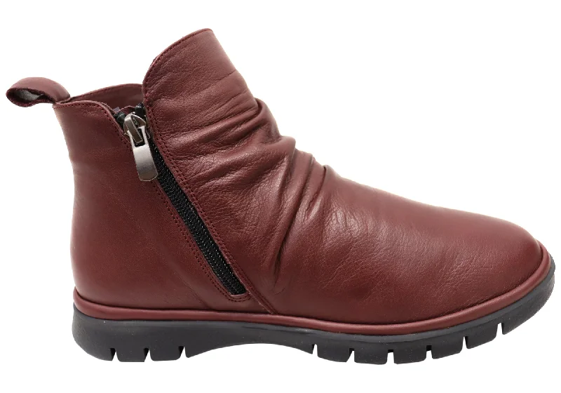 women's ankle boots with round toe Orizonte Nessie Womens European Comfort Leather Ankle Boots