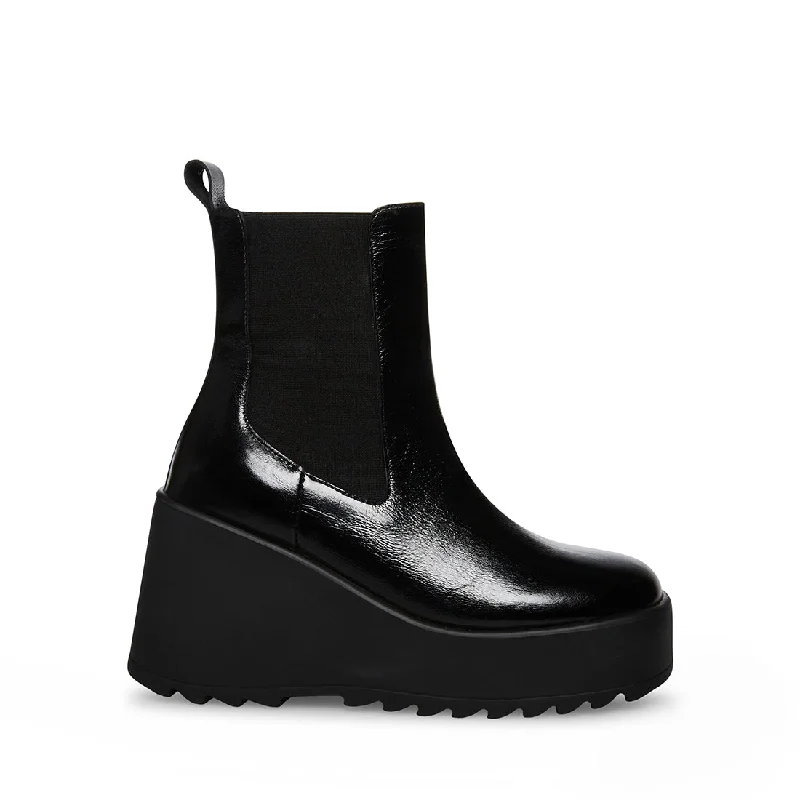 women's booties for knee support PASHA BLACK PATENT - SM REBOOTED