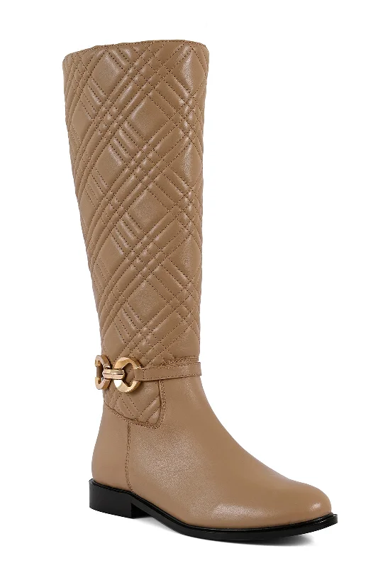 Women's long boots with a lace - up front and tassels Pearl