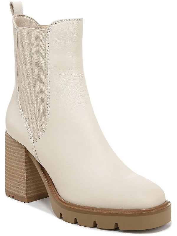 women's booties with block heel Rollins Womens Mixed Media Ankle Chelsea Boots