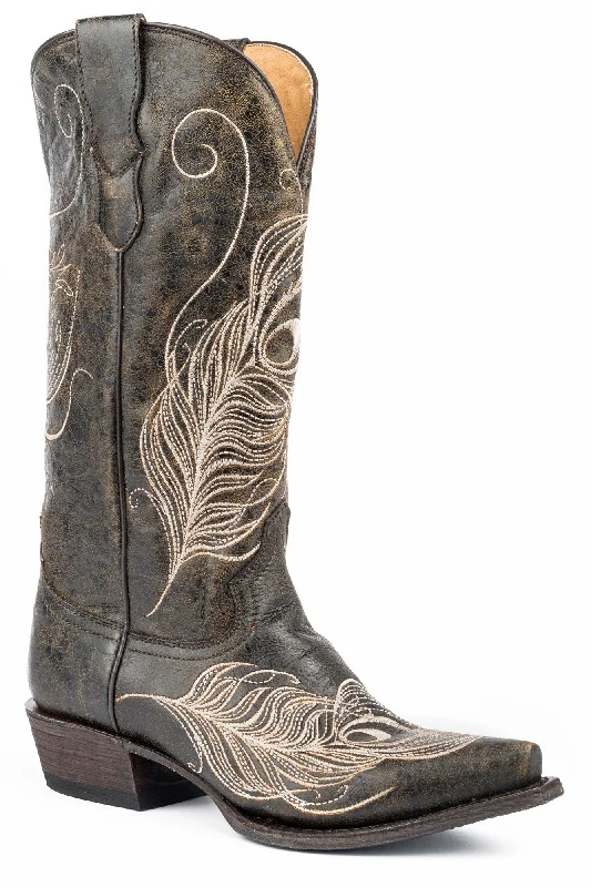 women's cowboy boots with fringe Roper Womens Black Leather Feather Snip Toe Cowboy Boots women's cowboy boots with fringe Roper Womens Black Leather Feather Snip Toe Cowboy Boots