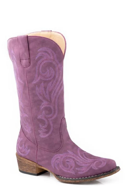 women's cowboy boots with low heel Roper Womens Riley Purple Faux Leather Cowboy Boots women's cowboy boots with low heel Roper Womens Riley Purple Faux Leather Cowboy Boots