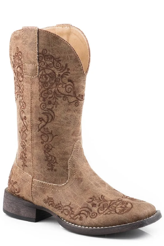 women's cowboy boots for winter Roper Womens Tan Faux Leather Riley Scroll 12In Cowboy Boots women's cowboy boots for winter Roper Womens Tan Faux Leather Riley Scroll 12In Cowboy Boots