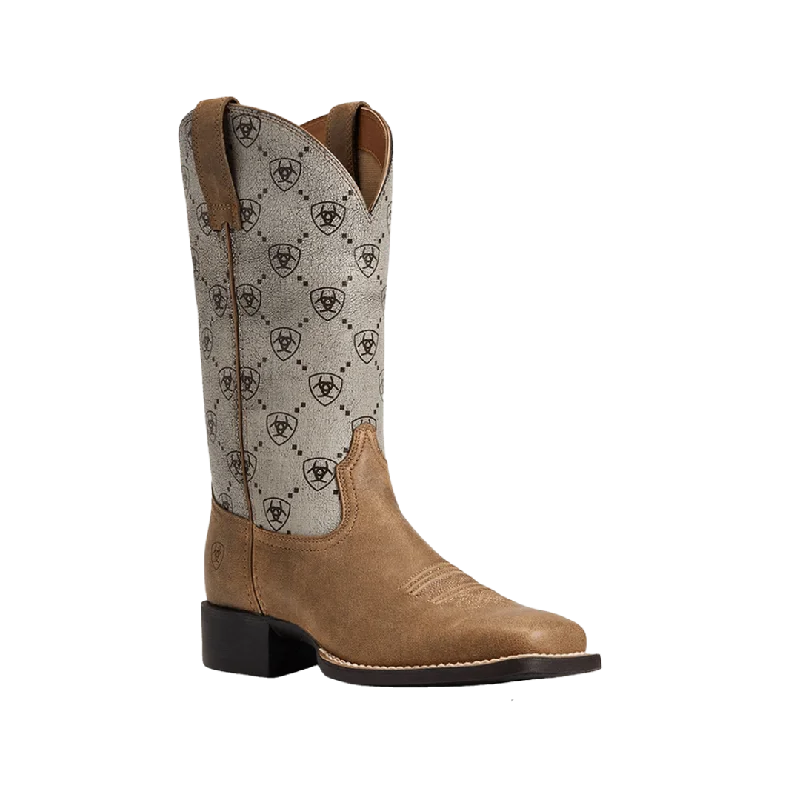 women's cowboy boots for work Ariat Women's Round Up Wide Brown Bomber Square Toe Boot