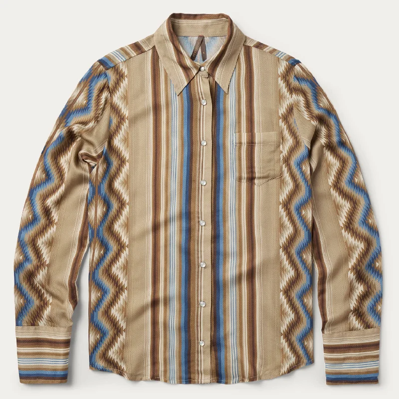 women's cowgirl boots with floral inlay Sand Serape Print Shirt