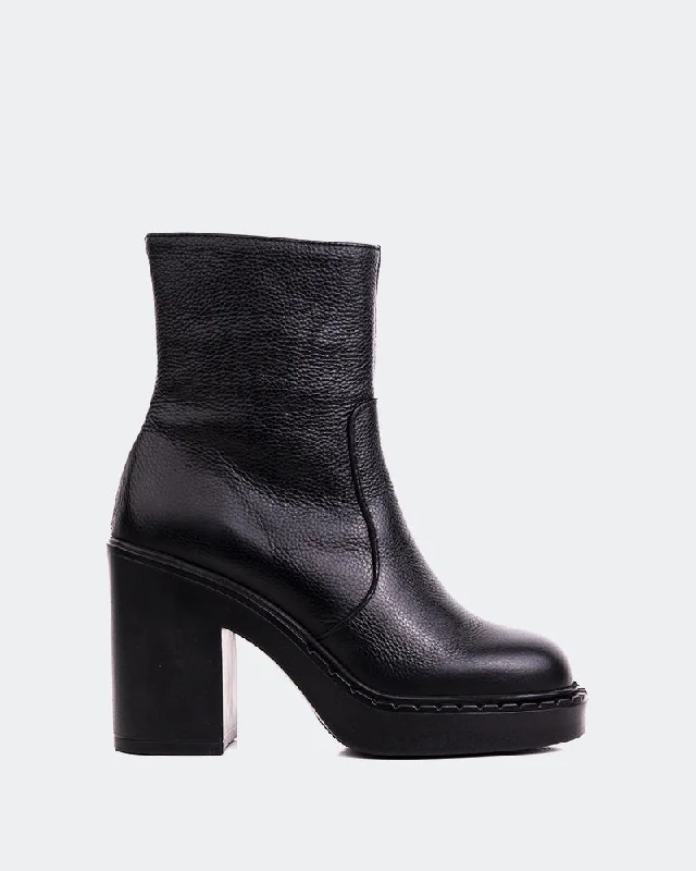 women's platform ankle boots Shivers Black Leather