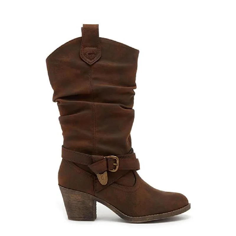 women's cowboy boots with elastic sides Sidestep Brown Western Cowboy Boot