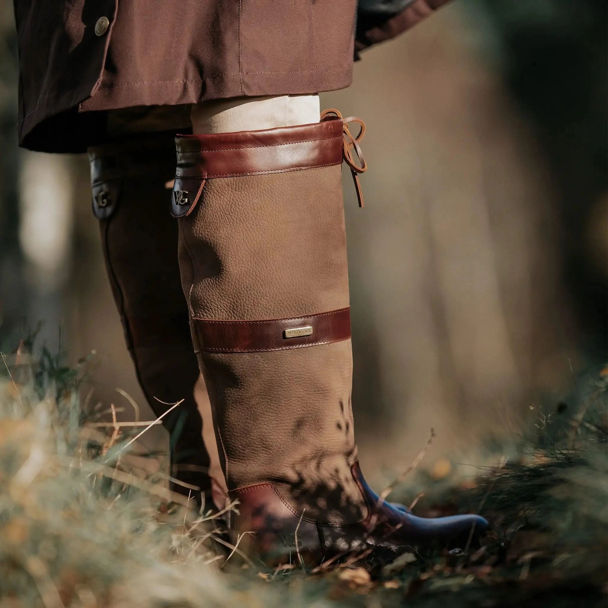 Women's tall boots with a pointed toe and side lacing Sloane Mocha Waterproof Boots