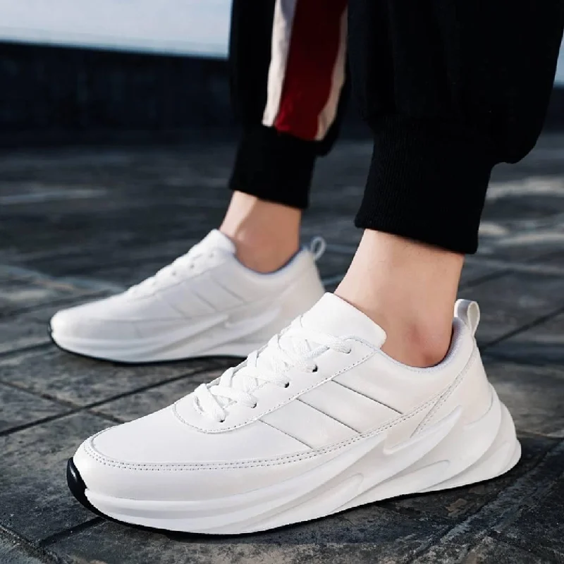 women's western boots for festivals Elegant White Synthetic Leather Solid Sports Shoes For Men