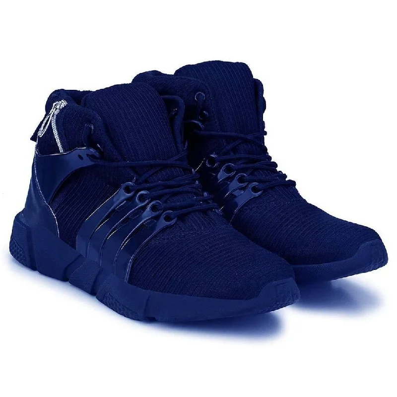 women's western boots for fashion Stylish Navy Blue Mesh Running Sports Shoes For Men