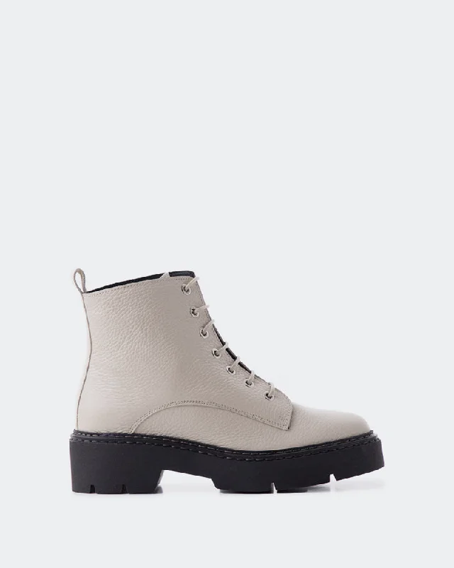 women's ankle boots with hidden wedge Springfield, Off White Leather