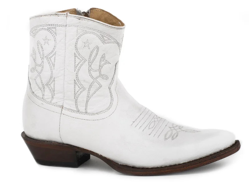 women's embroidered cowboy boots Stetson Womens White Leather Annika 5In Ankle Boots women's embroidered cowboy boots Stetson Womens White Leather Annika 5In Ankle Boots