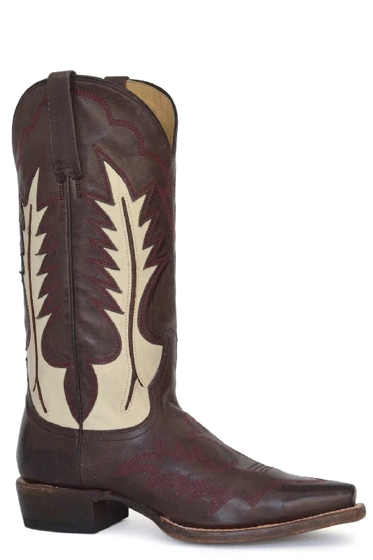 women's cowboy boots in black Stetson Womens Dani Brown Leather Cowboy Boots