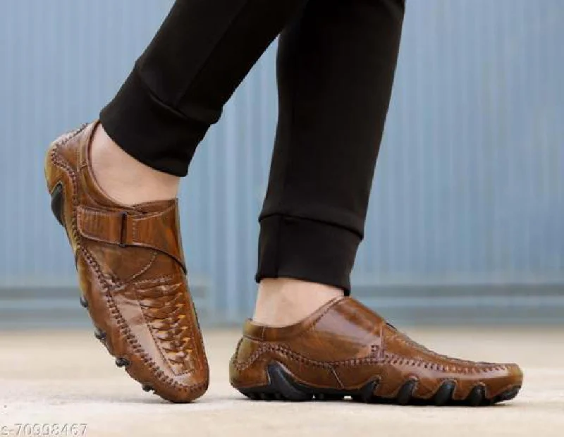 women's western boots for riding Men's Brown Synthetic Leather Solid Casual Shoes