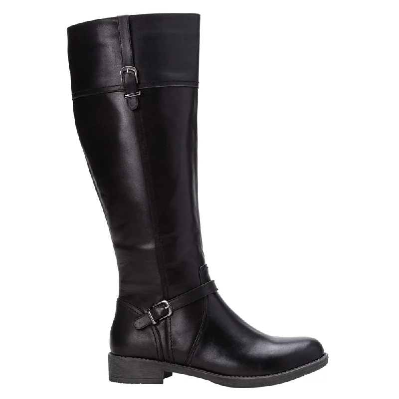 Women's tall boots with a feather - trimmed opening Tasha Zippered Boots