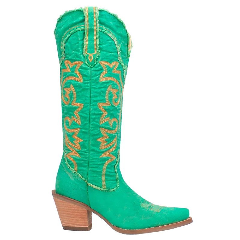 Women's tall boots with a scalloped - edge top Texas Tornado Embroidered Snip Toe Cowboy Boots