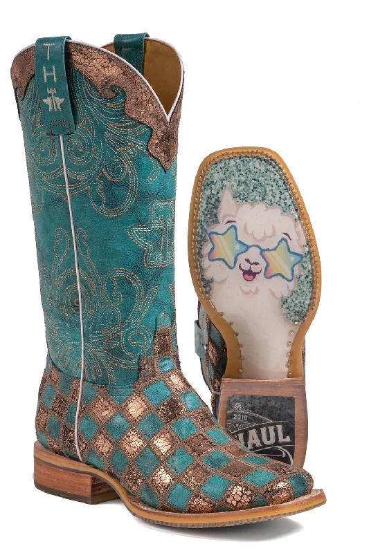 women's cowboy boots with cutouts Tin Haul Womens Turquoise Leather No Probl-Lama Cowboy Boots women's cowboy boots with cutouts Tin Haul Womens Turquoise Leather No Probl-Lama Cowboy Boots