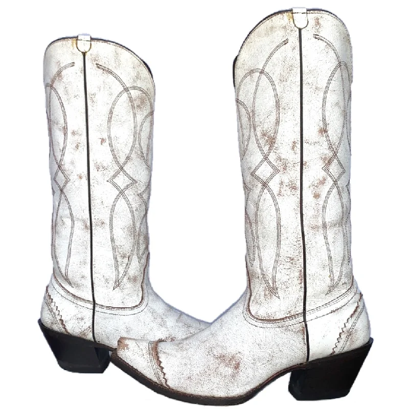 Women's tall boots with a tassel - trimmed hem TONY LAMA White Tall Knee High Zippered Cowboy Western Boots Women's tall boots with a tassel - trimmed hem TONY LAMA White Tall Knee High Zippered Cowboy Western Boots