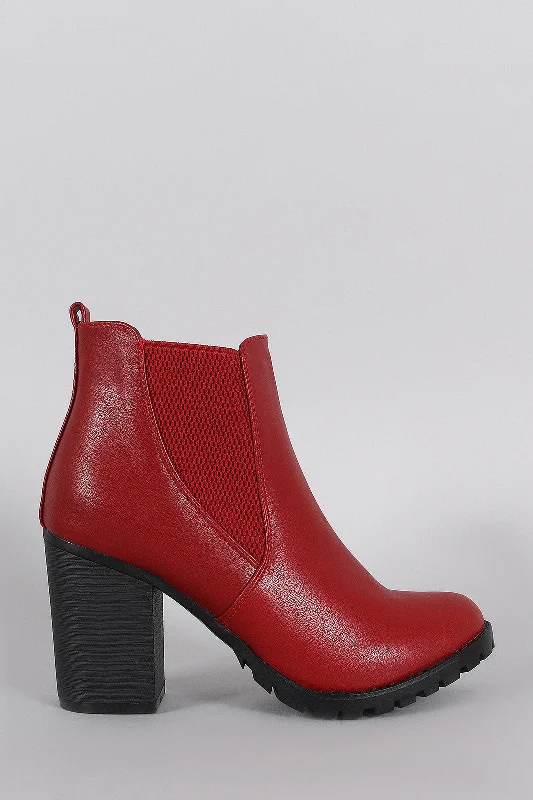 women's waterproof booties Breckelle Cowgirl Chunky Stacked Heeled Ankle Boots