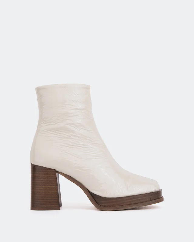 women's ankle boots with unique patterns Venezia Off White Naplack