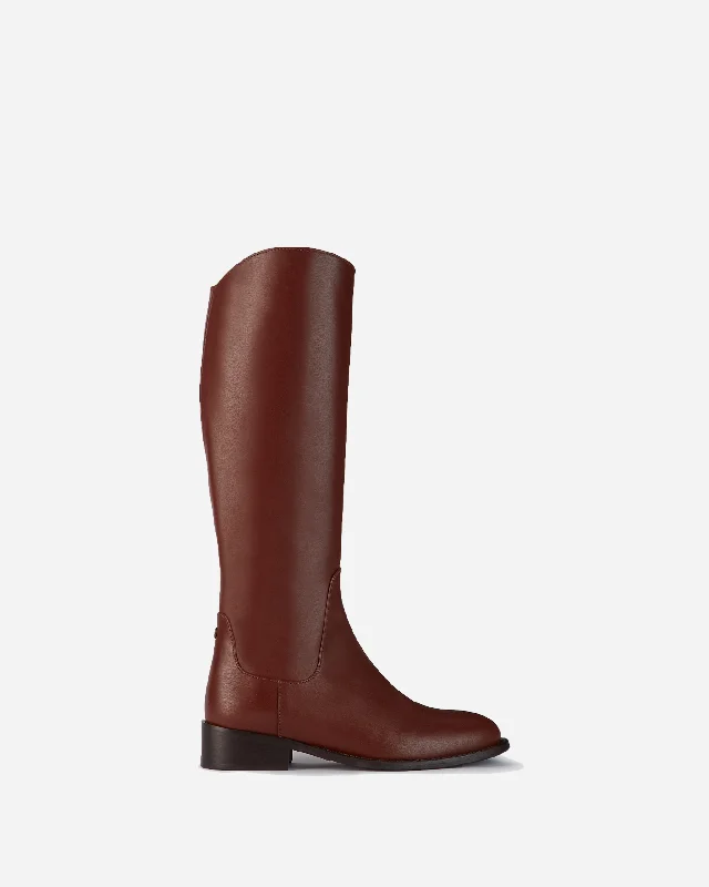 Knee high boots with padded insoles​ Verity Knee High Boots in Tan Leather