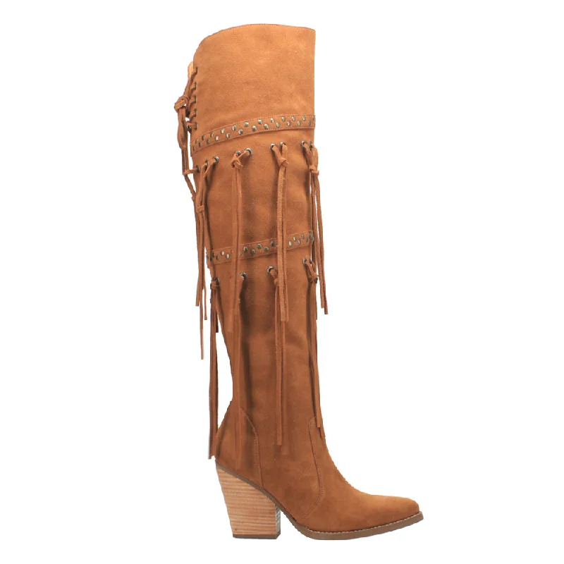 Women's lightweight tall boots for travel Witchy Woman Pointed Toe Pull On Boots