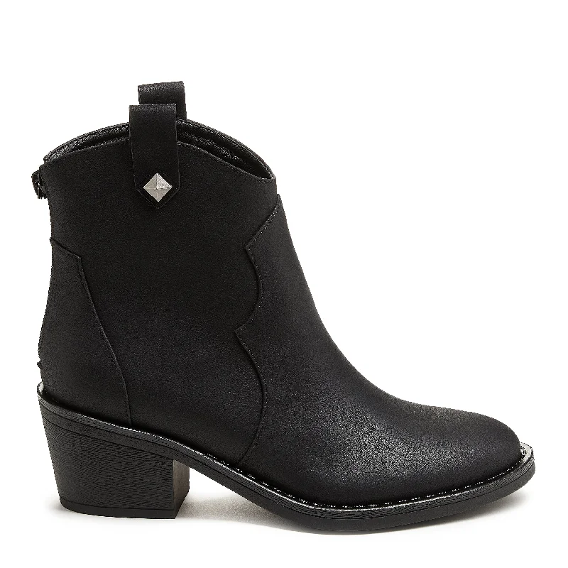 women's cowboy boots with pull straps Yolanda Black Western Boot