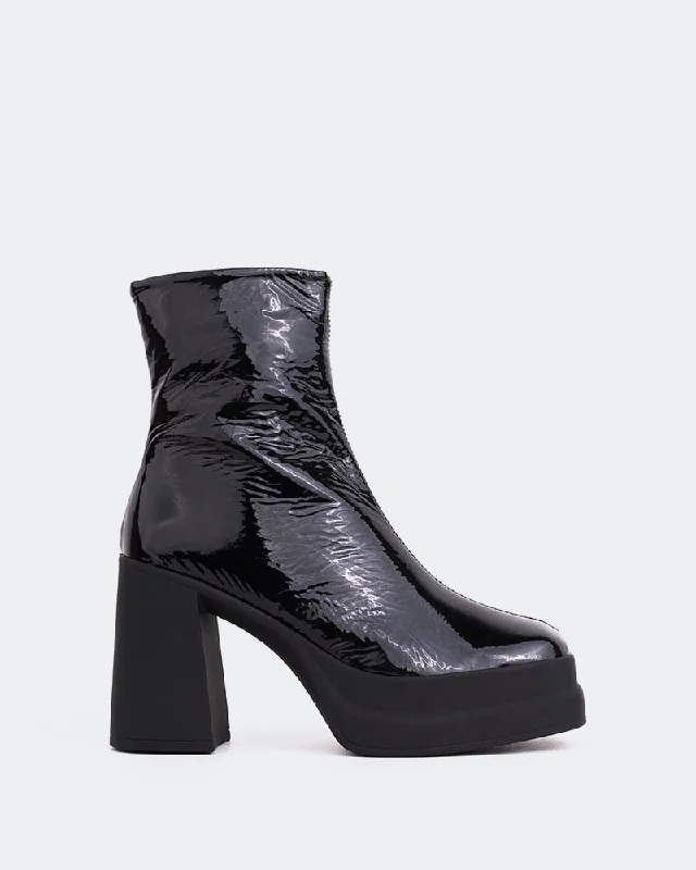women's ankle boots with embroidery Zazzera Black Naplack