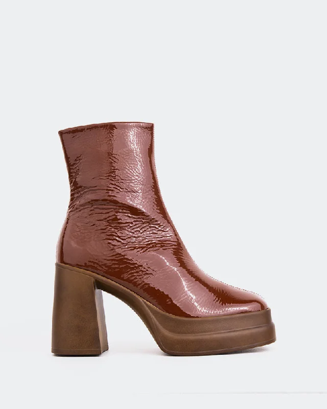 women's ankle boots for evening Zazzera Tan Naplack