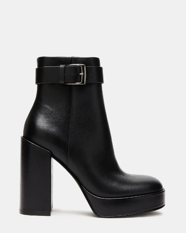 women's booties for urban style ZIVA BLACK LEATHER - SM REBOOTED